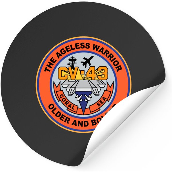 Cv-43 Uss Coral Sea Older And Bolder Stickers-image