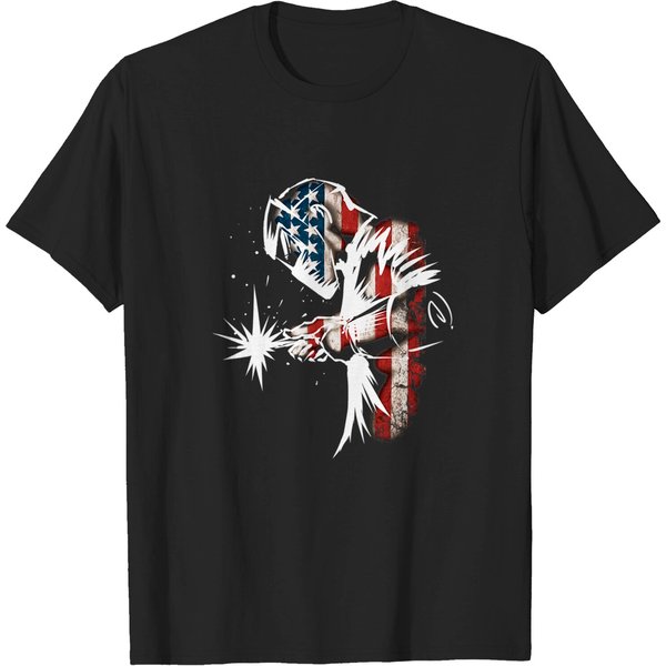 Welding Memes T Shirt Welder American Flag Usa Patriotic Welder Gift-image