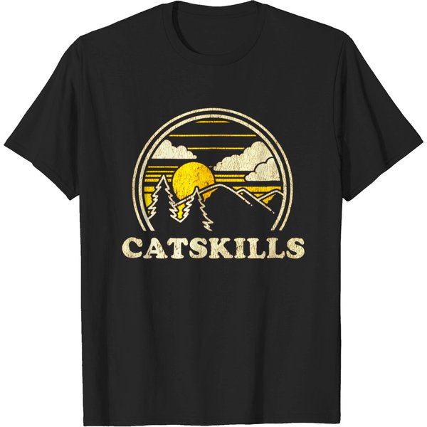 Catskills New York Ny Shirt Vintage Hiking Mountains - New York Hiking - T-Shirt-image