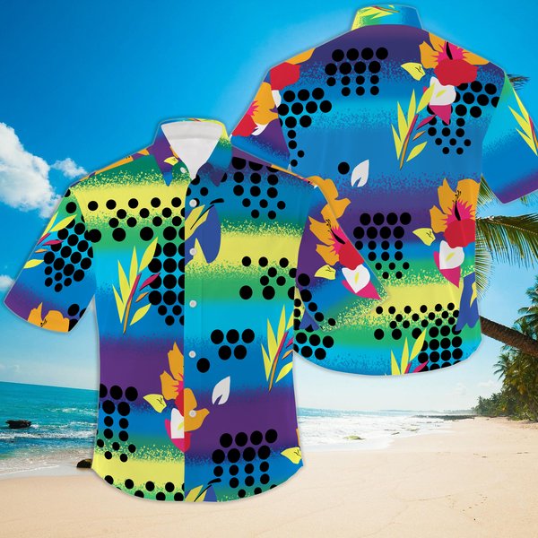 Vintage Ocean Pacific Colorful Print Hawaiian Shirt-image