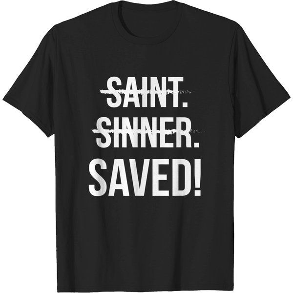Sinner T-Shirt Saint Sinner Saved Christian-image