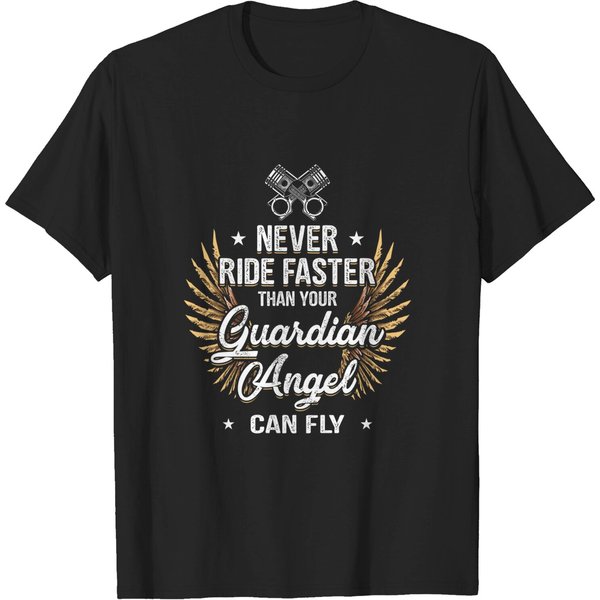 Motorcycle Biker Bell Guardian Angel Christian Bik T-Shirt-image