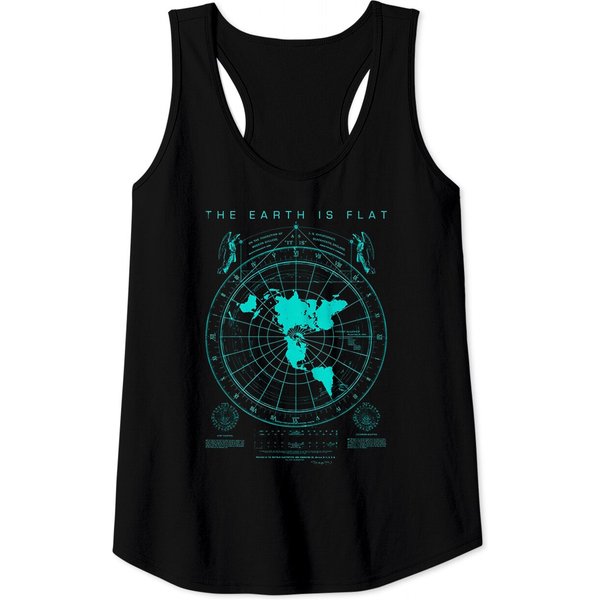 Flat Earth Map Tank Tops, Earth Is Flat, Firmament, Nasa Lies-image
