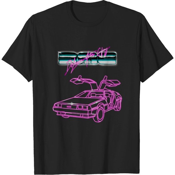 Synthwave Delorean - Synthwave - T-Shirt-image
