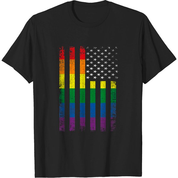 Bandera Lgbt T-Shirt Gay Pride American Flag Lgbt Support-image