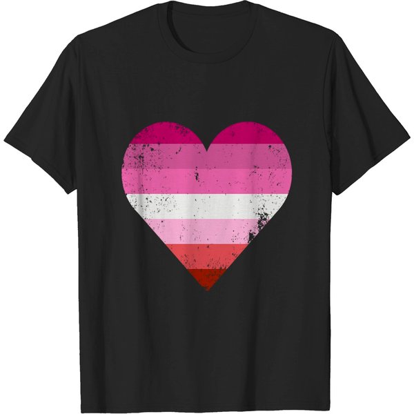 Lesbian Pride Heart Flag - Lesbian Flag - T-Shirt-image
