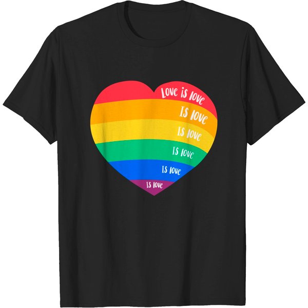 Lgbt Pride Month Rainbow Heart Love Is Love - Pride Month - T-Shirt-image
