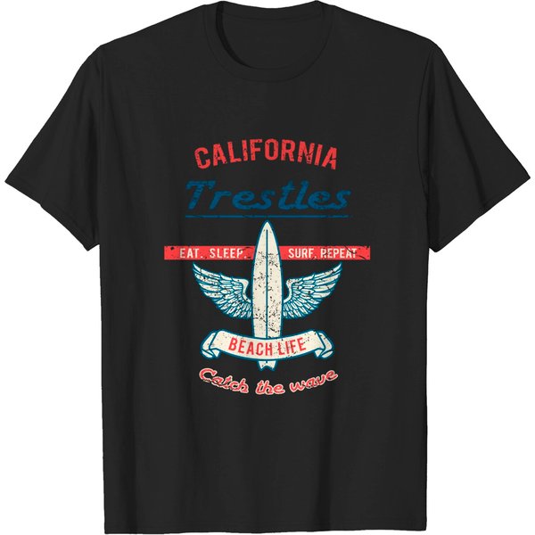 California Trestles Surfboard - California Trestles Beach Surfboard - T-Shirt-image