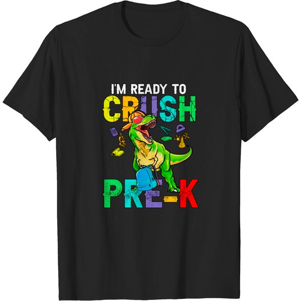 Kids I'm Ready To Crush Pre-K Dinosaurs T-Shirt-image