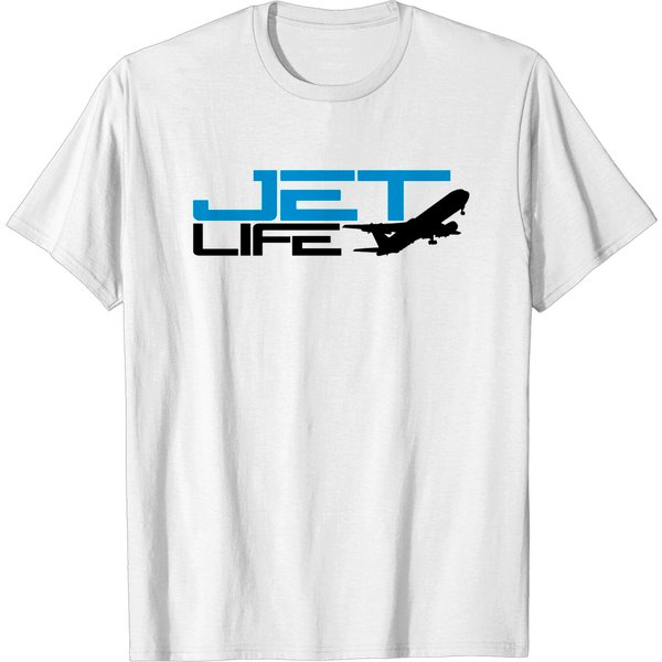 Airplane Logo Jet Life Text Saying Design Jetset L T-Shirt-image