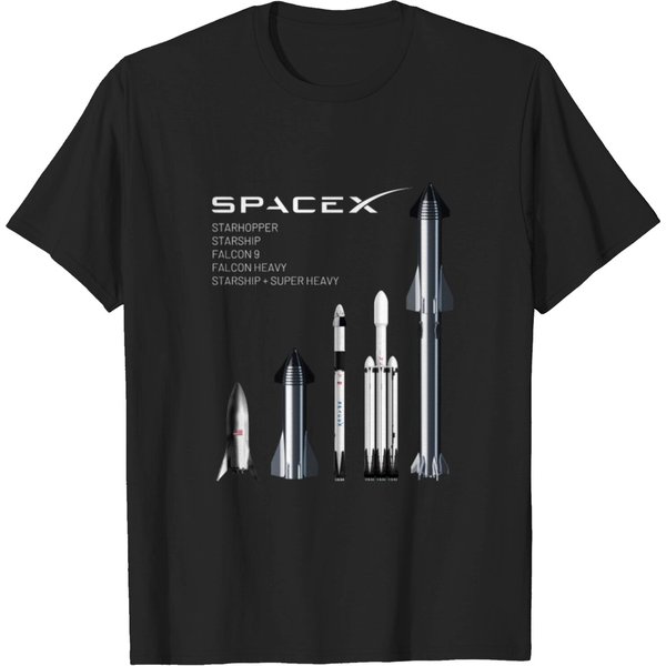 Spacex Rockets - Starship, Falcon Heavy, Falcon 9 T-Shirt-image