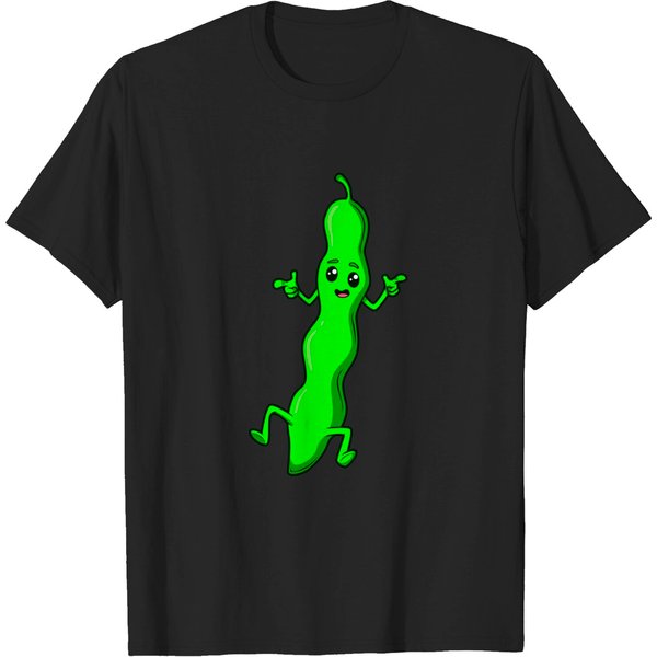 Cartoon Green Bean - Green Bean - T-Shirt-image
