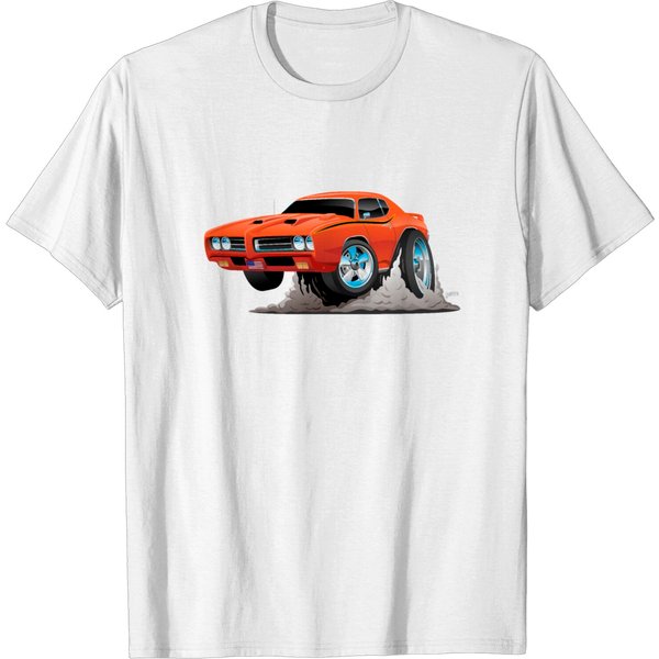 Classic American Muscle Car Cartoon T-Shirt-image