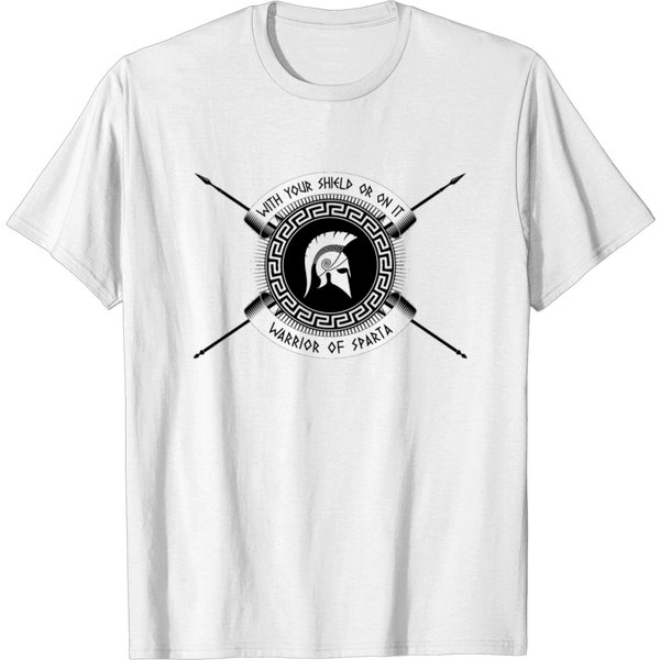 Spartan Shield Or On It T Shirt Top T-Shirt-image