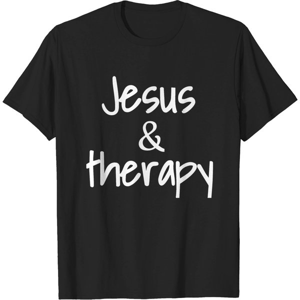 Jesus And Therapy Christian Humor For Christian T-Shirt-image