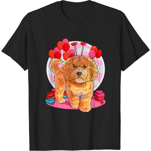 Australian Labradoodle Heart Valentine Day Decor T-Shirt-image