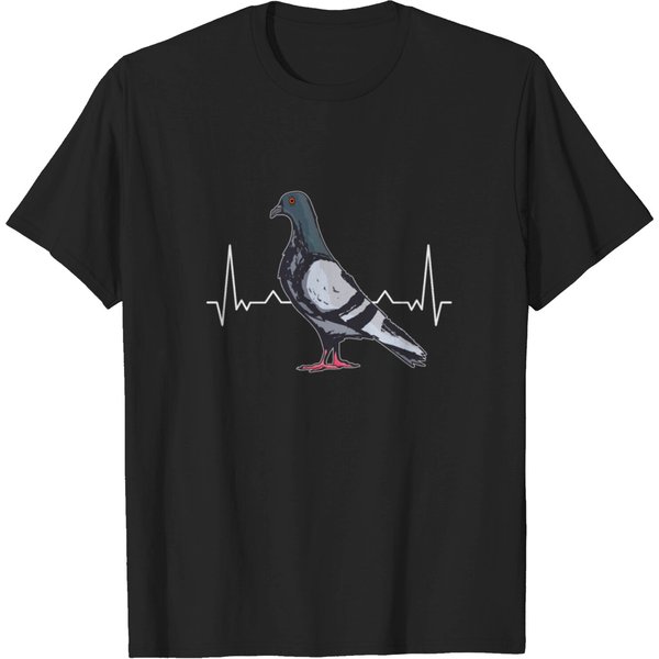 Pigeons Pigeon Heartbeat City Pigeon Carrier Pigeo T-Shirt-image