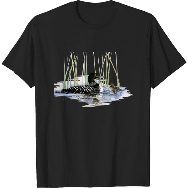 Watercolor And Ink Loons - Loon - T-Shirt-image