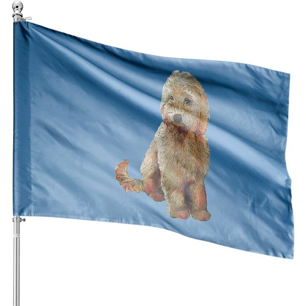Golden Doodle Dog House Flags-image