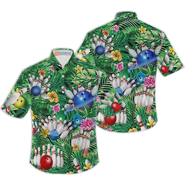 Bowling Player Men's Hawaiian Shirt-image