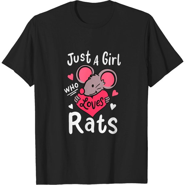 Rat Just A Girl Who Loves Rats Rat Lover Gift T-Shirt-image