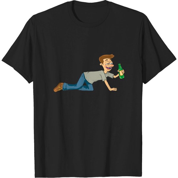 Funny Drunk Guy - Drunken Drinker Alcohol T-Shirt-image