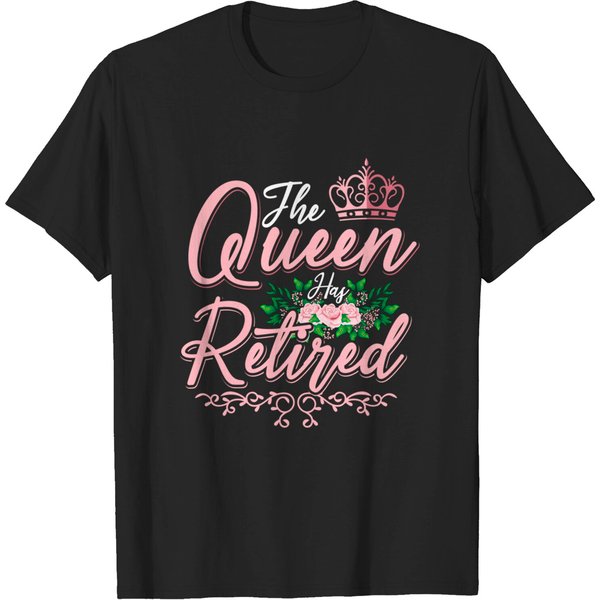 Womens Retirement Gifts For Women Floral The Queen Has Retired 2022 T-Shirt-image