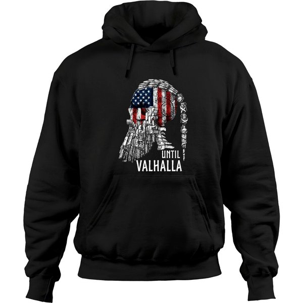 Until Valhalla, Vikings, Viking With Us Flag Hoodies-image