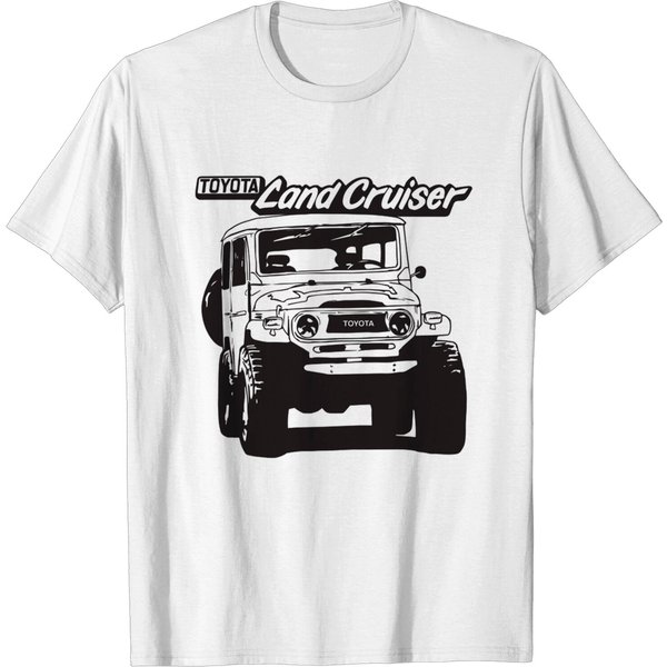 Hand-Drawn Fj40 Toyota Landcruiser Badge Black - Fj40 Land - T-Shirt-image
