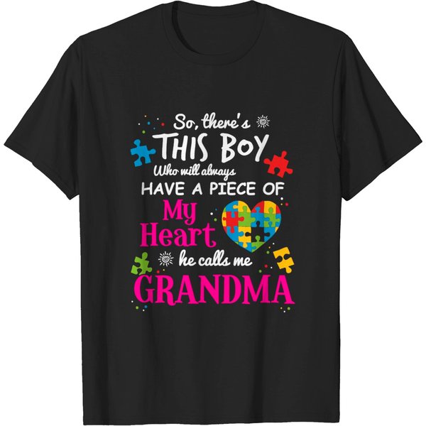 Autism Grandma Piece Of My Heart Awareness Shirt T-Shirt-image