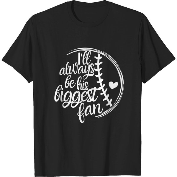Baseball Mom Shirt, Baseball Gift I'll Always Be Biggest Fan T-Shirt-image