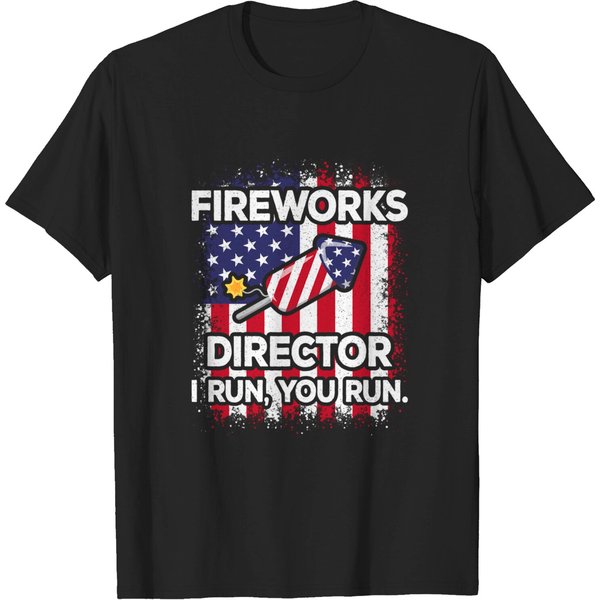 Fireworks Director 4Th Of July American Flag Fourth Of July T-Shirt-image