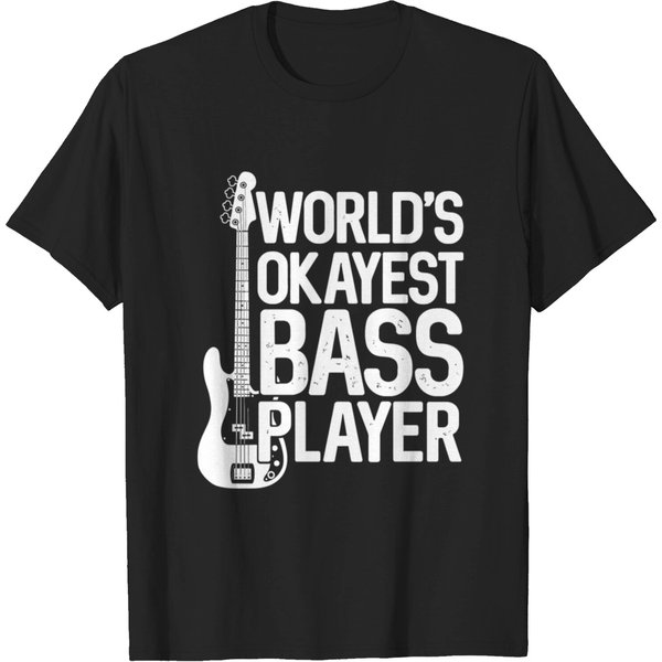 World's Okayest Bass Player Bassists Musician T-Shirt-image