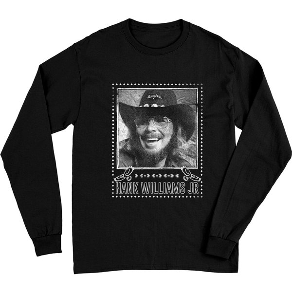 Hank Williams Jr / Vintage Faded Style Fan Design - Hank Williams Jr - Long Sleeves-image