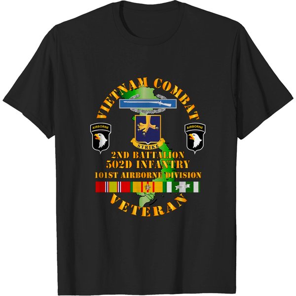 Vietnam Combat Vet - 2Nd Bn 502Nd Infantry - 101St Airborne Div Ssi - Vietnam Combat Vet 2Nd Bn 502Nd Infan - T-Shirt-image
