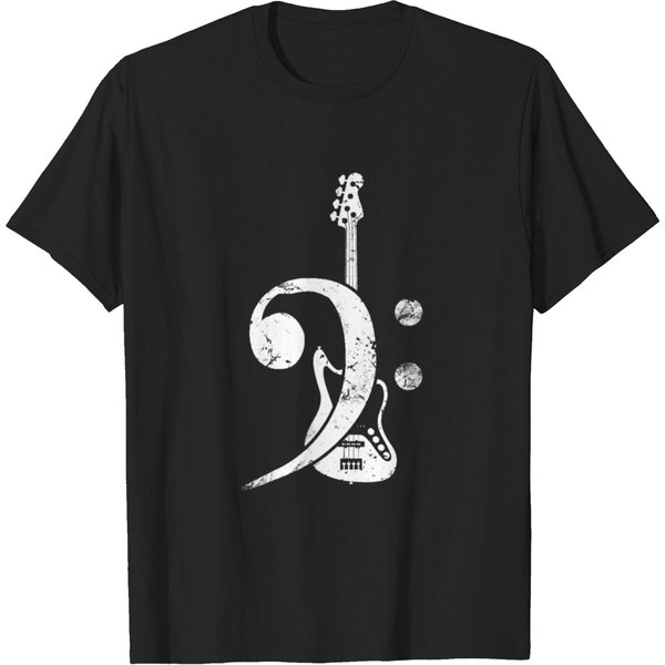 Bass Clef Bass Guitar T Shirt T-Shirt-image