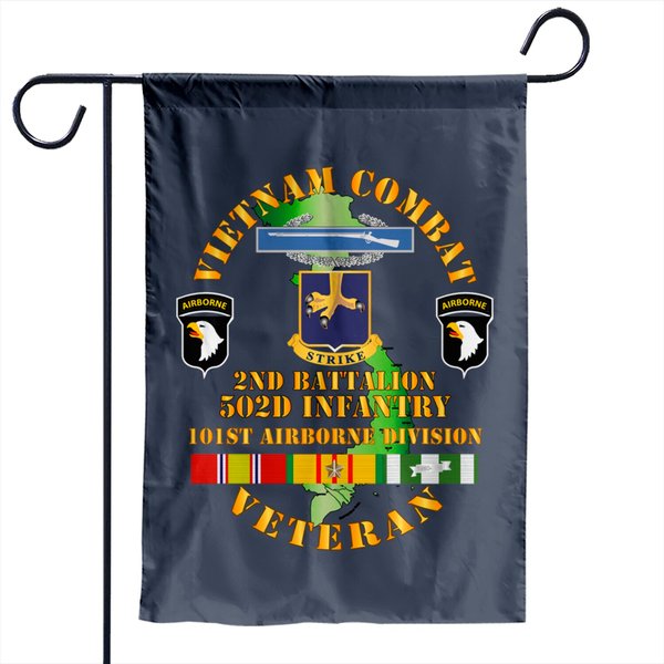 Vietnam Combat Vet - 2Nd Bn 502Nd Infantry - 101St Airborne Div Ssi - Vietnam Combat Vet 2Nd Bn 502Nd Infan - Garden Flags-image