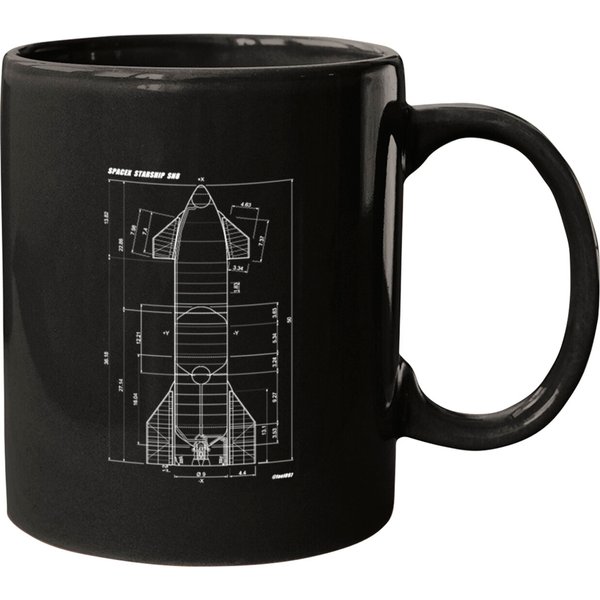 Spacex Starship Sn8 Blueprint Mugs-image