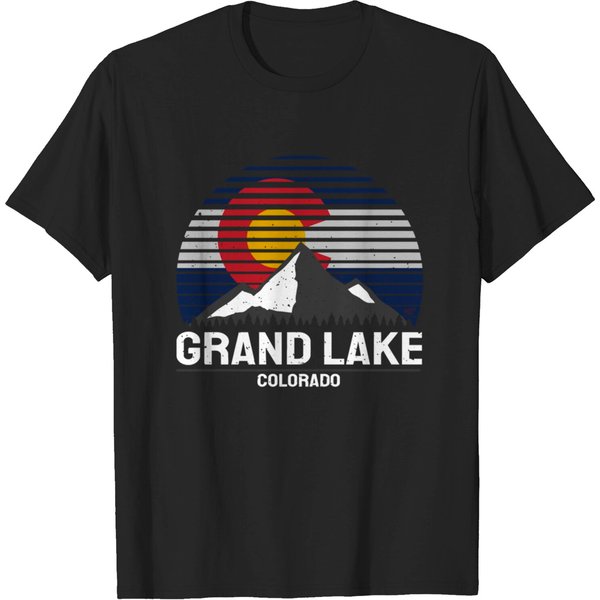 Grand Lake Colorado State Flag Grand Lake County T-Shirt-image