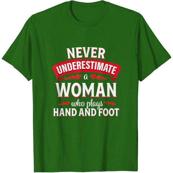 Hand And Foot Card Game Shirt Funny Woman Player Gift T-Shirt-image