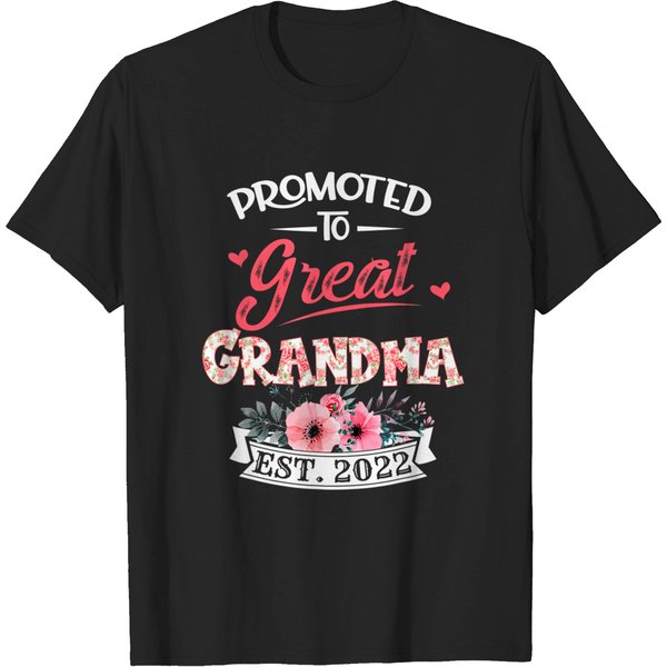Promoted To Great Grandma Est 2022 Mothers Day T-Shirt-image