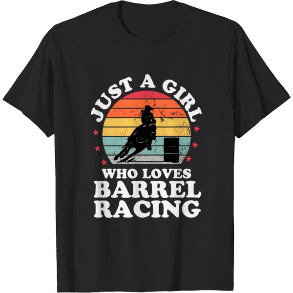 Just Girl Loves Barrel Racing Barrel Racer Girl Wo T-Shirt-image