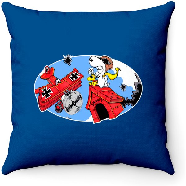 Battling The Red Baron - Cuddleswithcats - Throw Pillows-image