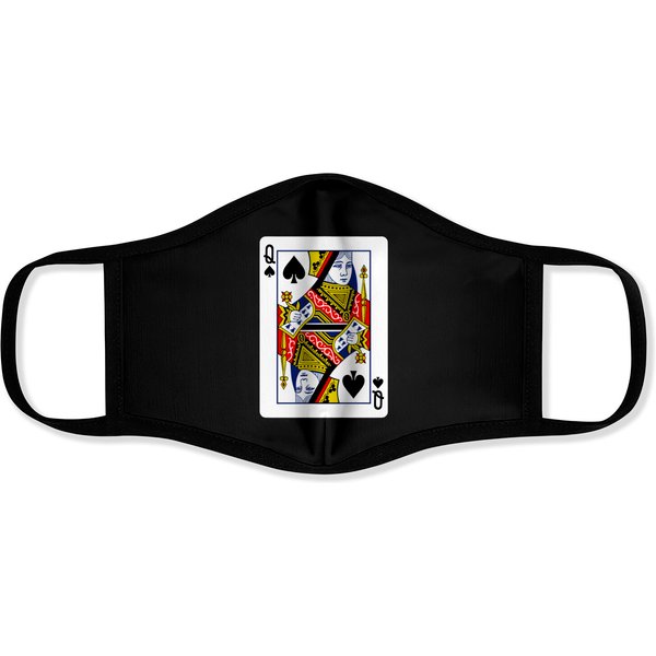 Queen Of Spades Playing Card - Queen Of Spades - Face Masks