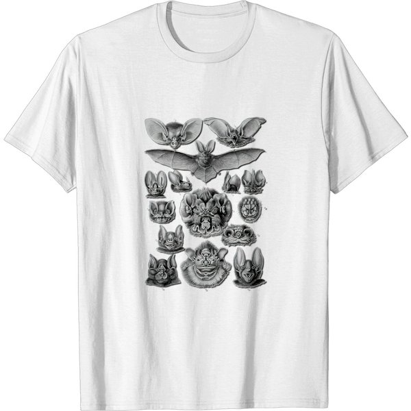 Bats Scientific Illustration Drawing Biology Art T-Shirt-image
