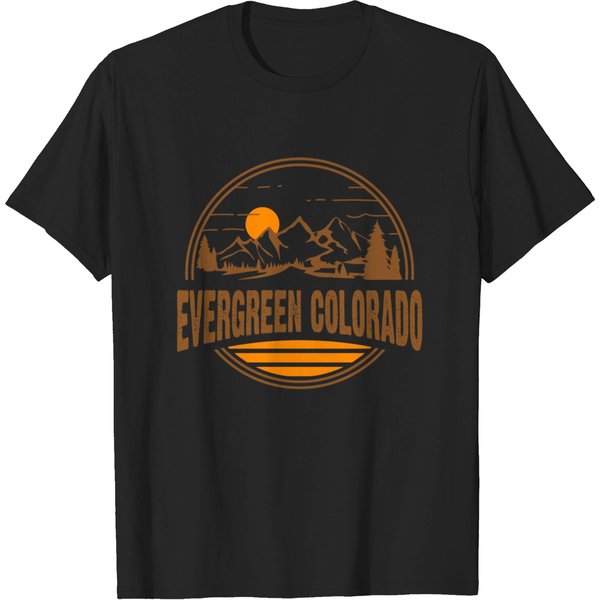 Vintage Evergreen Colorado Mountain Hiking Souveni T-Shirt-image