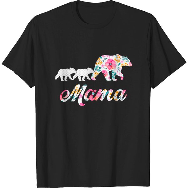 Floral Mama Bear Mom T-Shirt-image