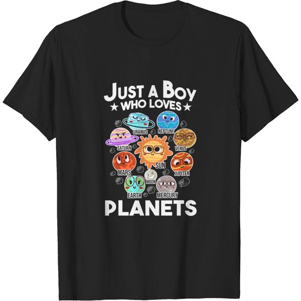 Just A Boy Who Loves Planets - Space Solar System T-Shirt-image