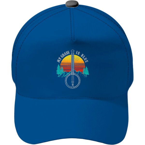 My Grass Is Blue - Bluegrass Music Banjo Baseball Cap-image