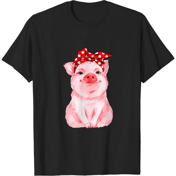 Red Bandana Pig T-Shirt-image